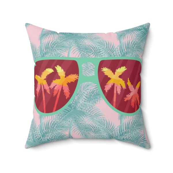 Arranged Image Sunglass Palm Spun Polyester Square Pillow