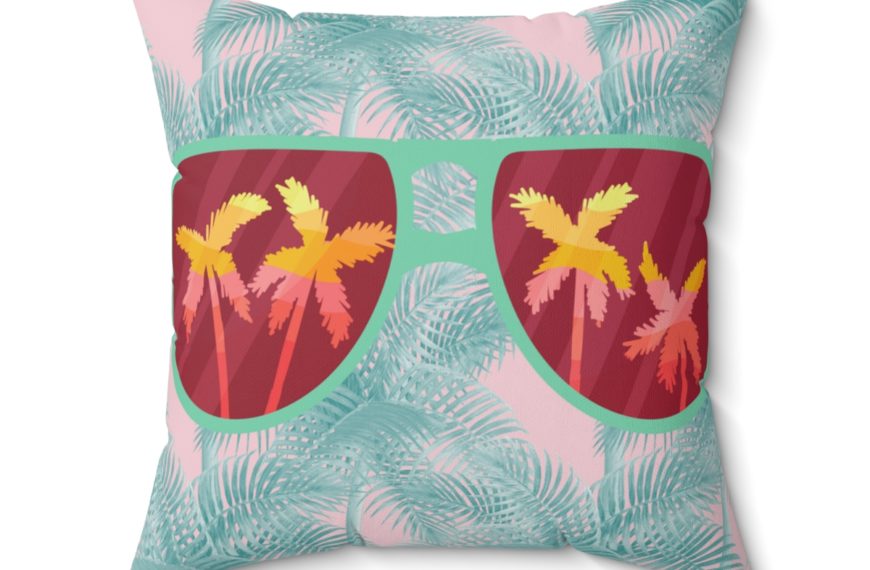 Arranged Image Sunglass Palm Spun Polyester Square Pillow
